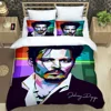 Johnny Depp Pattern Quilt Cover With Pillowcases 3D Digital Printed Bedding Set Twin Full Queen King Gift 4