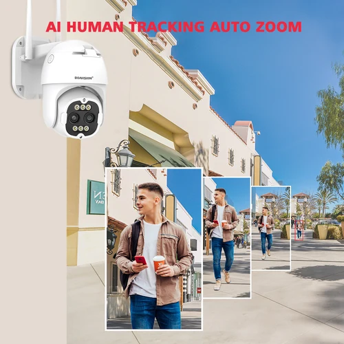 4K 8mp 2.8mm -12mm 듀얼 렌즈 8 배 줌 PTZ 와이파이 IP 카메라, 2K 4mp 실외 AI 인간 추적 2 방향 오디오 스마트 홈 보안 카메라 3