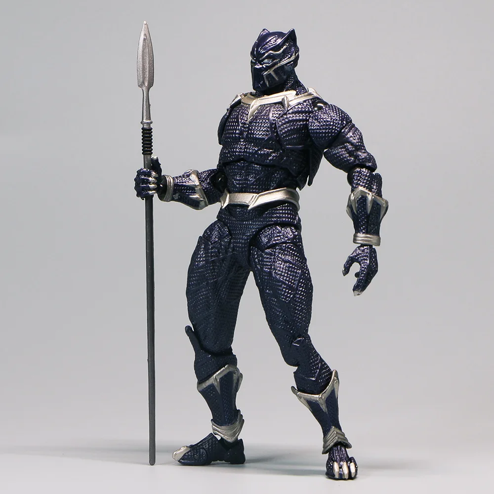 15Cm Black Panther Revoltech Yamaguchi Figura Black Panther King Of Wakanda Action Figures Toy Model Collection Regali Di Compleanno