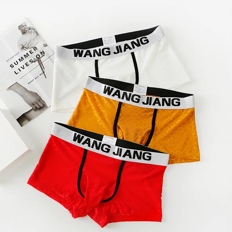 

Men's Mesh Fabric Translucent Ice Silk Underwear Sissy Solid Lace Split Underwear Hombre Erotic Low Rise Breathable Briefs