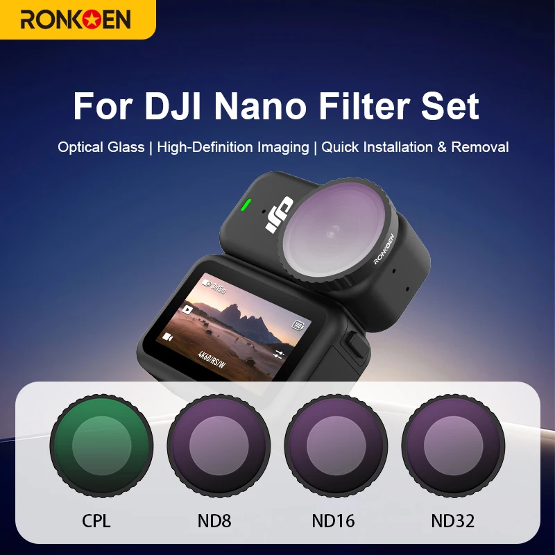 Ronkoen pour Dji Osmo Nano filtres CPL filtres UV ND8 ND16 ND32 ND64 brume noire souple ND32PL lentille de protection accessoires de caméra