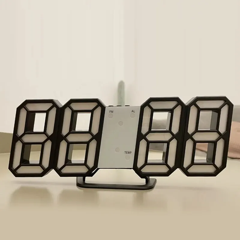 3D Simple Digital Clock Desktop Decoration Living Room Bedroom Study Room Wall Clock LED Digital Clock