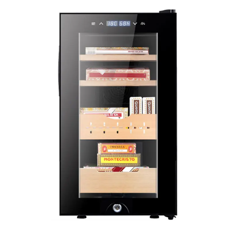 Vanace High Quality 23L Cigar Cabinet Humidor Adjustable Thermostat Mini Cigar Fridge With Spain Cedar Wood Drawer