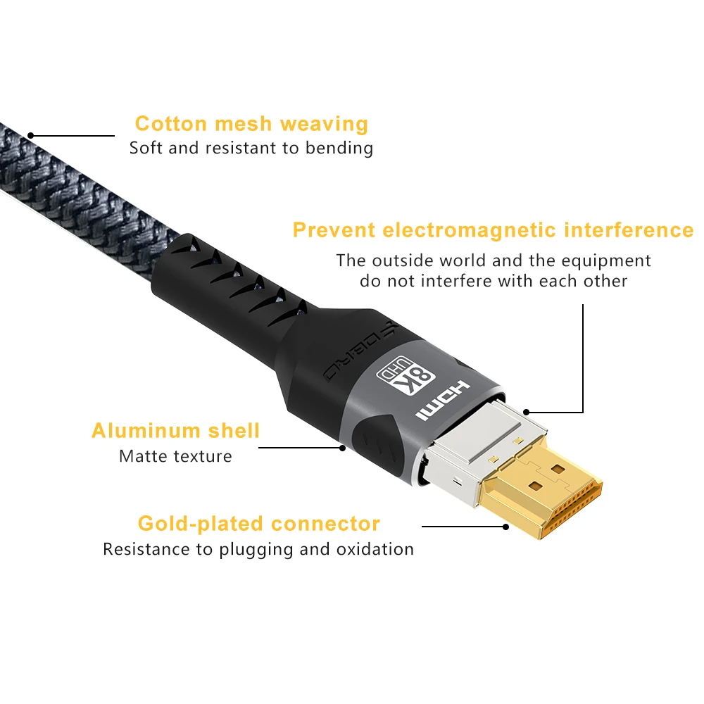 Ultra High-Speed 8K HDMI 2.1 Cable with eARC and HDR Support