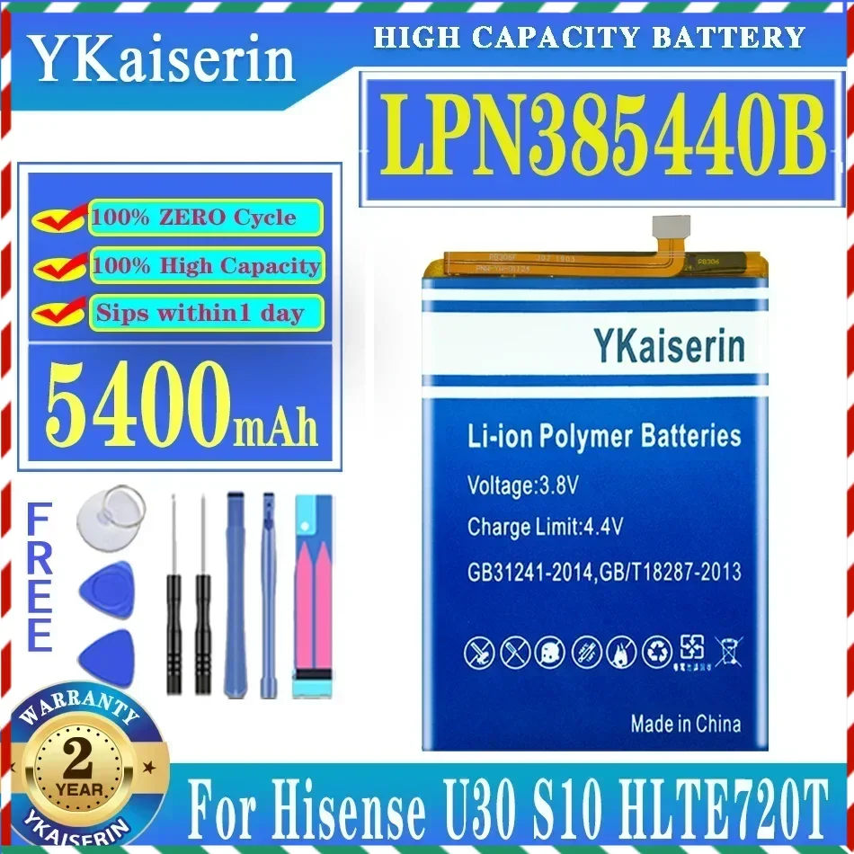 

YKaiserin Battery LPN385440B 5400mAh for Hisense U30 U 30 S10 S 10 HLTE720T Mobile Phone Batteries