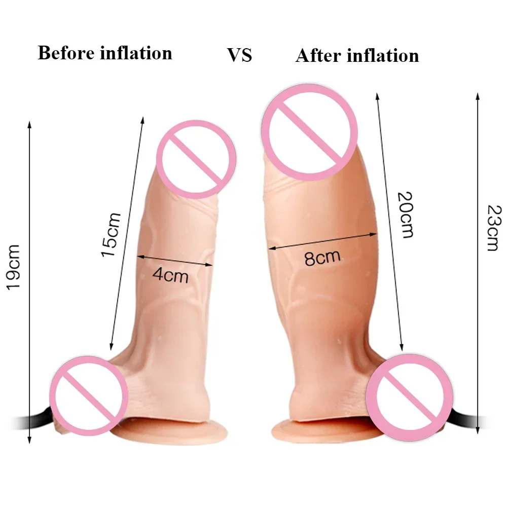 Inflatable Adjustable Size New Realistic Dildos Erotic Dildo Artificial Penis G-spot Large Anal Plug Female Masturbation Sex Toy sex toys