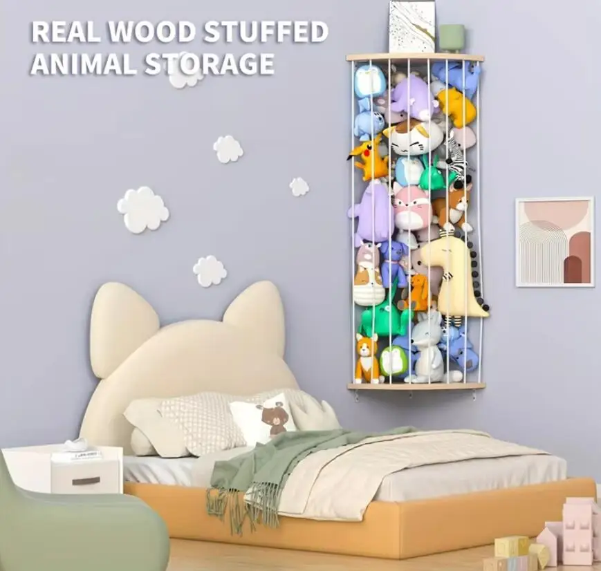 Corner Stuffed Animal Zoo, Large Stuffed Animals Storage, Vertical Toy Storage Organizer-For Plush Toy Holder