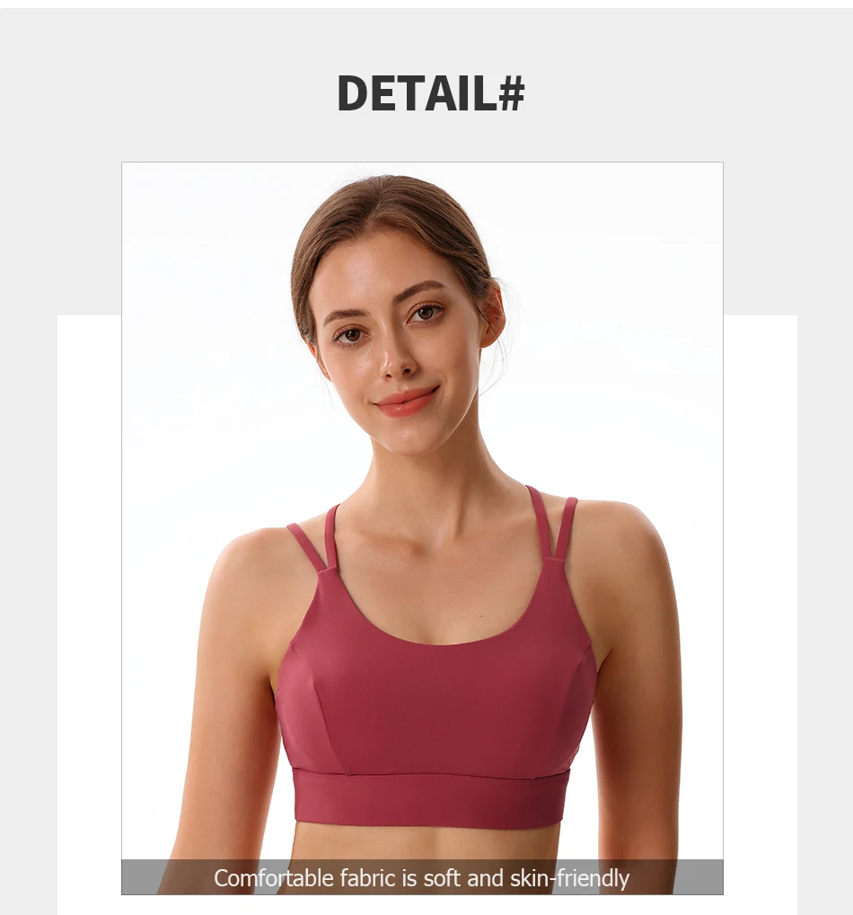Description Picture 5 of itemWomen's Camisole Sports Bra Comfort Sexy Push Up Nylon Bra Yoga Gym Fitness Workout Bra Sports Back Buckle Cross Bra S-2XL