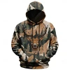 New 3D printed men's hooded sweatshirt, hooded sweatshirt, vintage sweater, deer pattern, stylish, dense forest, streetwear 1