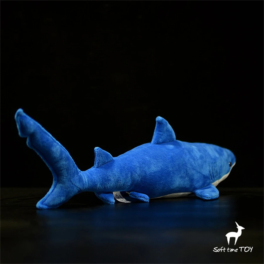 Blue Shark High Fidelity Anime Cute Plushie Gaint Sharks Plush Toys Lifelike Animals Simulation Stuffed Doll Kawai Toy Gifts Kid 4