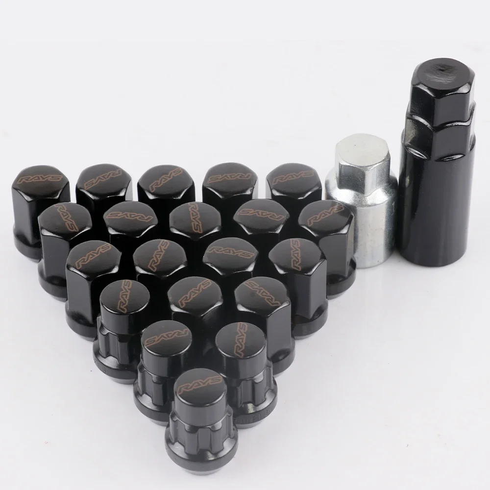 

17HEX Rays Volk Steel Racing Car Wheel Rims Lock Lug Nuts Extended Tuner Nut 20pcs/set