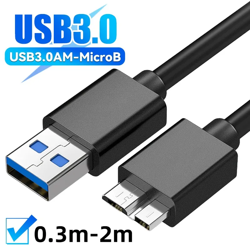 USB 3.0 Type A To USB3.0 Micro B Cable Data Sync Cable Cord for External Hard Drive Disk HDD Adapter Wire 2m High Speed Transfer