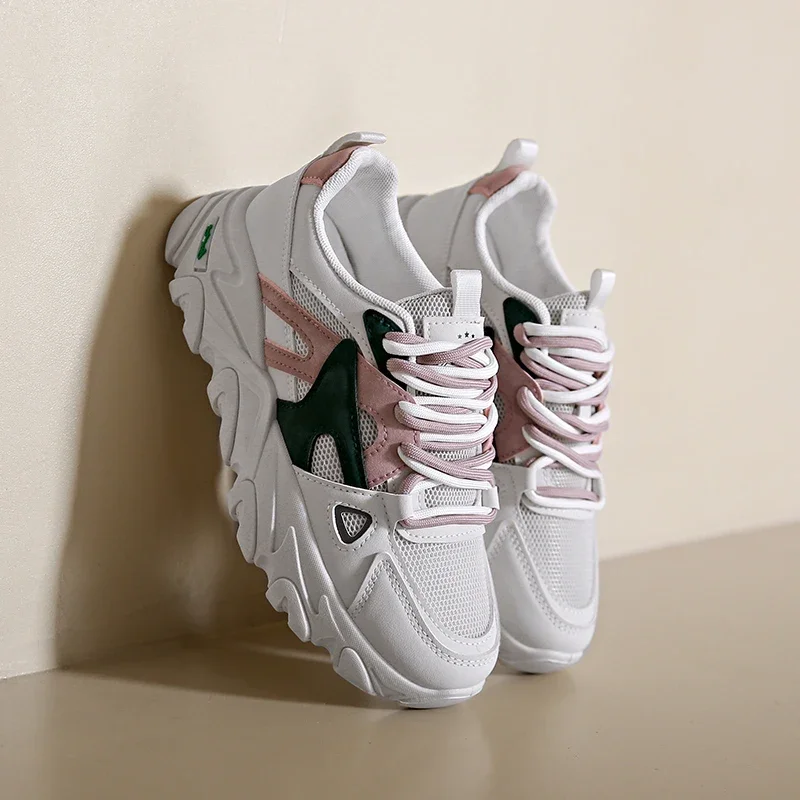 2023 New Summer Breathable Mesh Sports Casual Shoes Women's Breathable Outdoor Casual Sports Shoes Lace-up Vulcanized Shoes