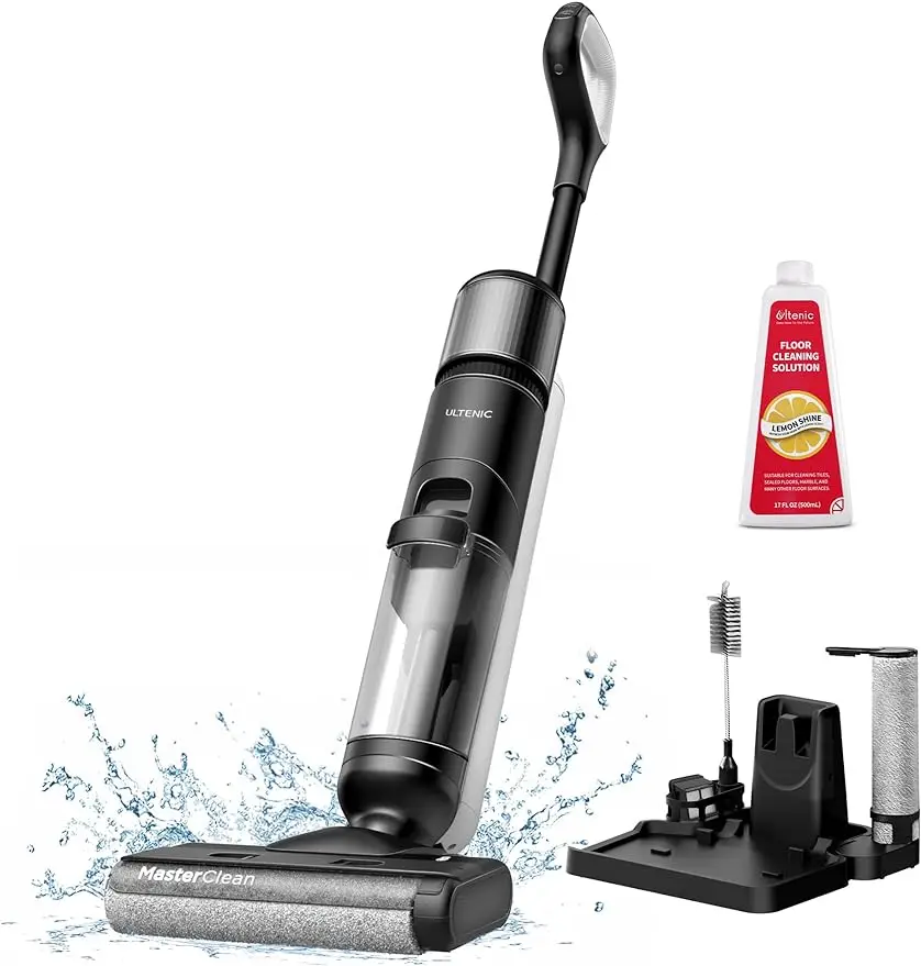 

Ultenic Cordless Vacuum Mop All in One Combo, Wet Dry Vacuum Cleaner with Self-Cleaning, Long Runtime, Smart Mess Detection