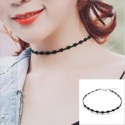 Handmade Velvet Lace Vintage Black Heart Choker Necklace (Little love 02)