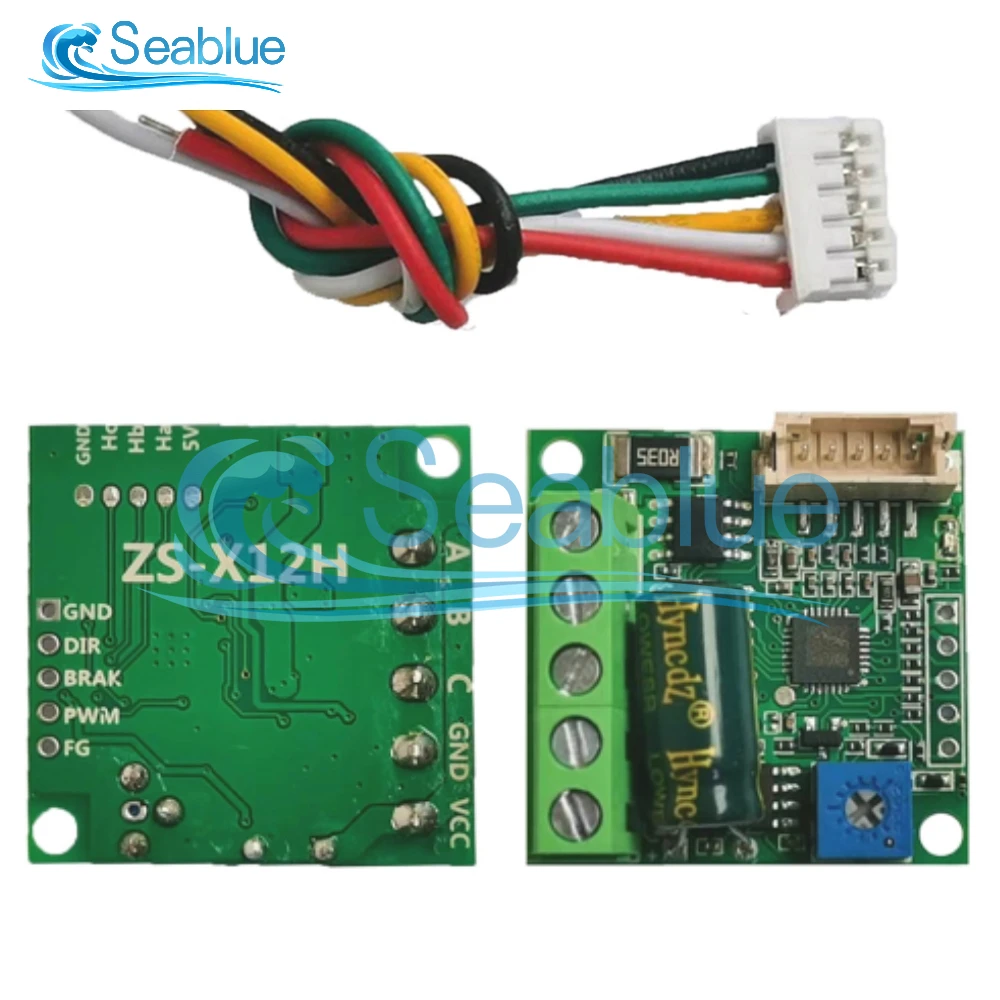 ZS X12H 브러시리스 모터 속도 컨트롤러 DC6 28V, 홀 BLDC 드라이버 보드 모듈, 케이블 전원 공급 장치 액세서리 ...