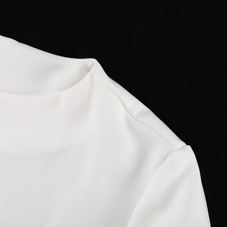 Female Elegant White Dress Sexy Patchwork Long Sleeve Commute Casual Clothes Dress For Women Zipper Autumn Mini Dress New