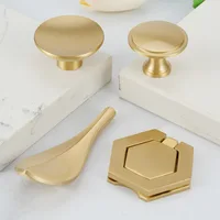 Poignées d'armoire en laiton massif, boutons de tiroir, poignées de placard en or, poignées de porte de garde-robe, poignées de meubles, accessoires de cuisine 3