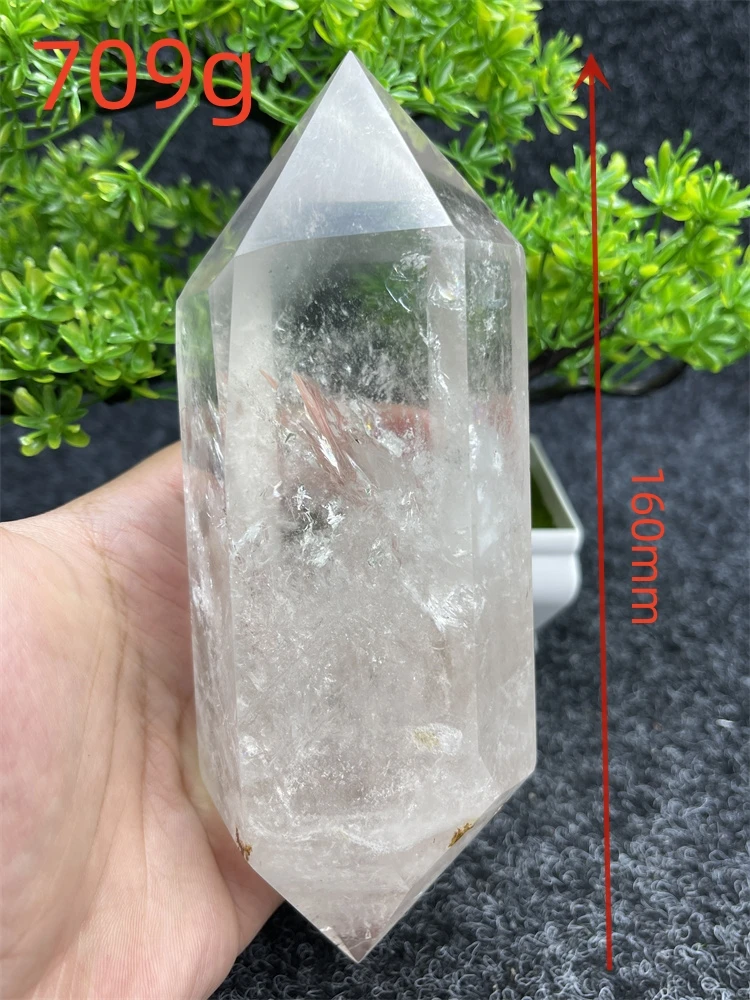 

Natural White Crystal Double Pointed Column Energy Bar Reiki Treatment Hexagonal Obelisk Home Decoration