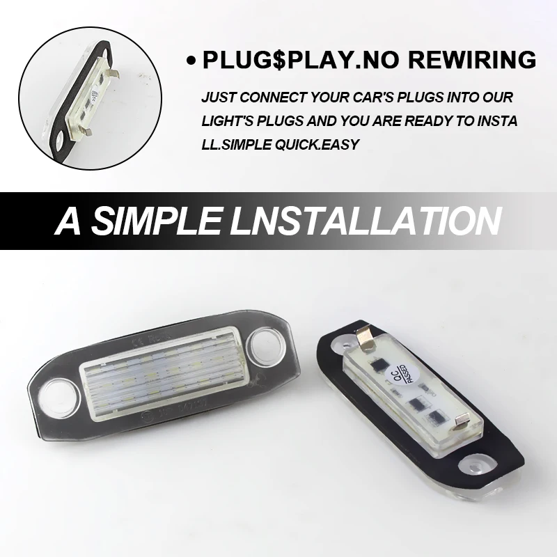 2pcsCanbus12VLEDLicenseNumberPlateLightBulbWhiteErrorFree
