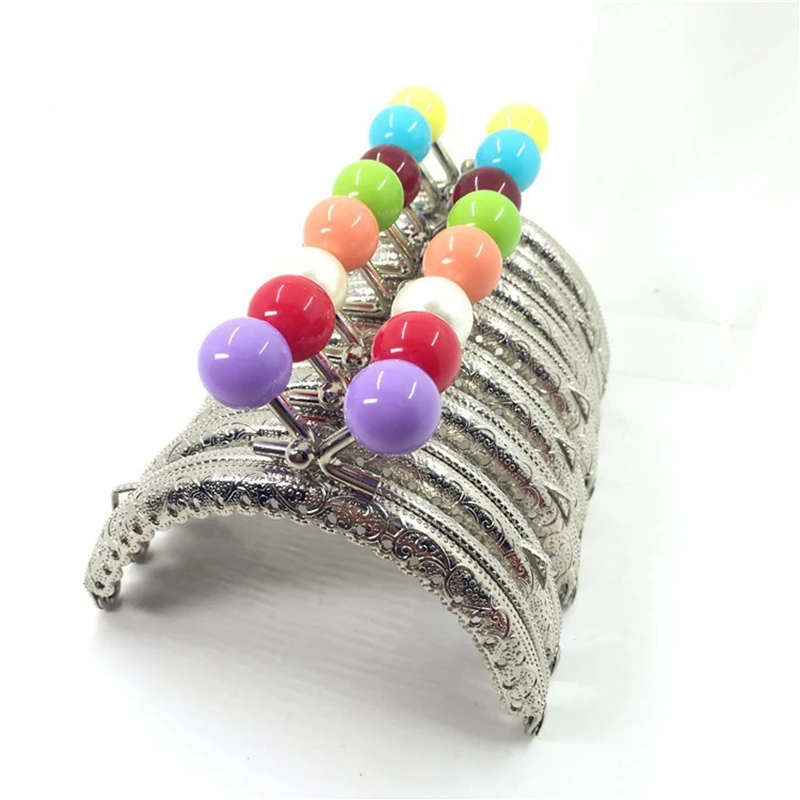 10PCS 8.5CM Small Candy Head Silver Semicircle Metal Coining Pattern Purse Frame Bag Kiss Clasp DIY Bag Sewing Accessories