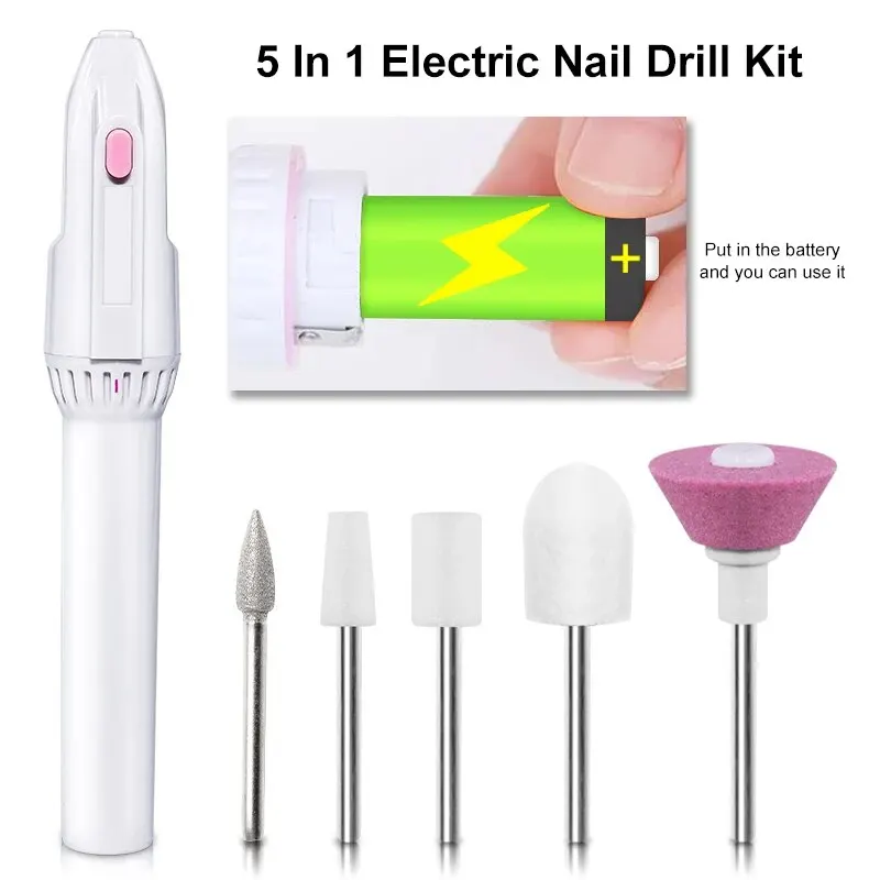 5 In 1 MINI Electric Nail Drill Kit Manicure Pedicure Grinding Polishing Nail Art Sanding File Pen Tools Machine 2