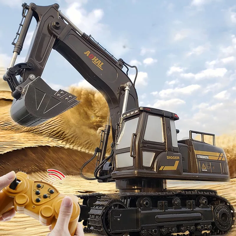 Children Alloy 8CH Rc Engineering Vehicle Steering Wheel Remote Control Dump Truck Crane Mixer Excavator Lift Truck Outdoor Toy rc cars rc trucks rc construction toy
