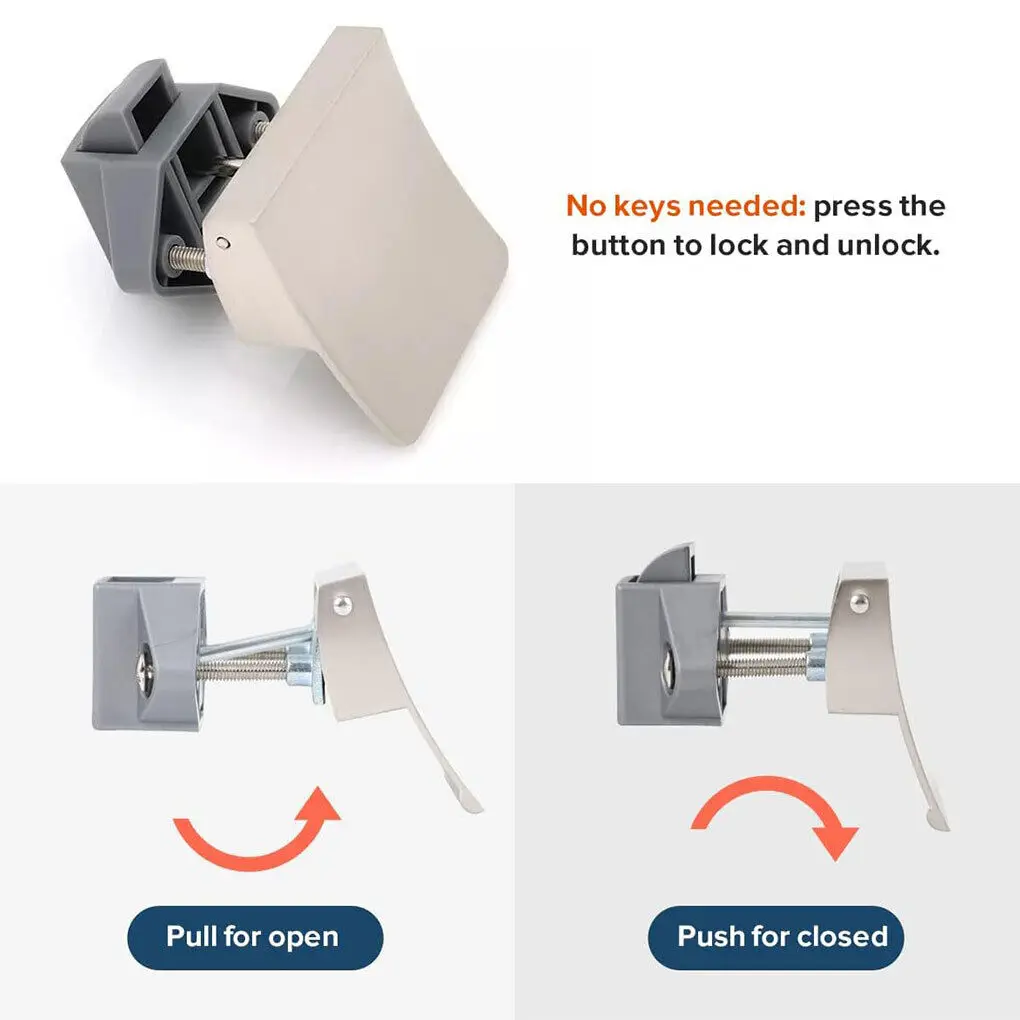Door Cupboard Latchs Knob Square Shape Handle Push Locks Caravan Rv Marine