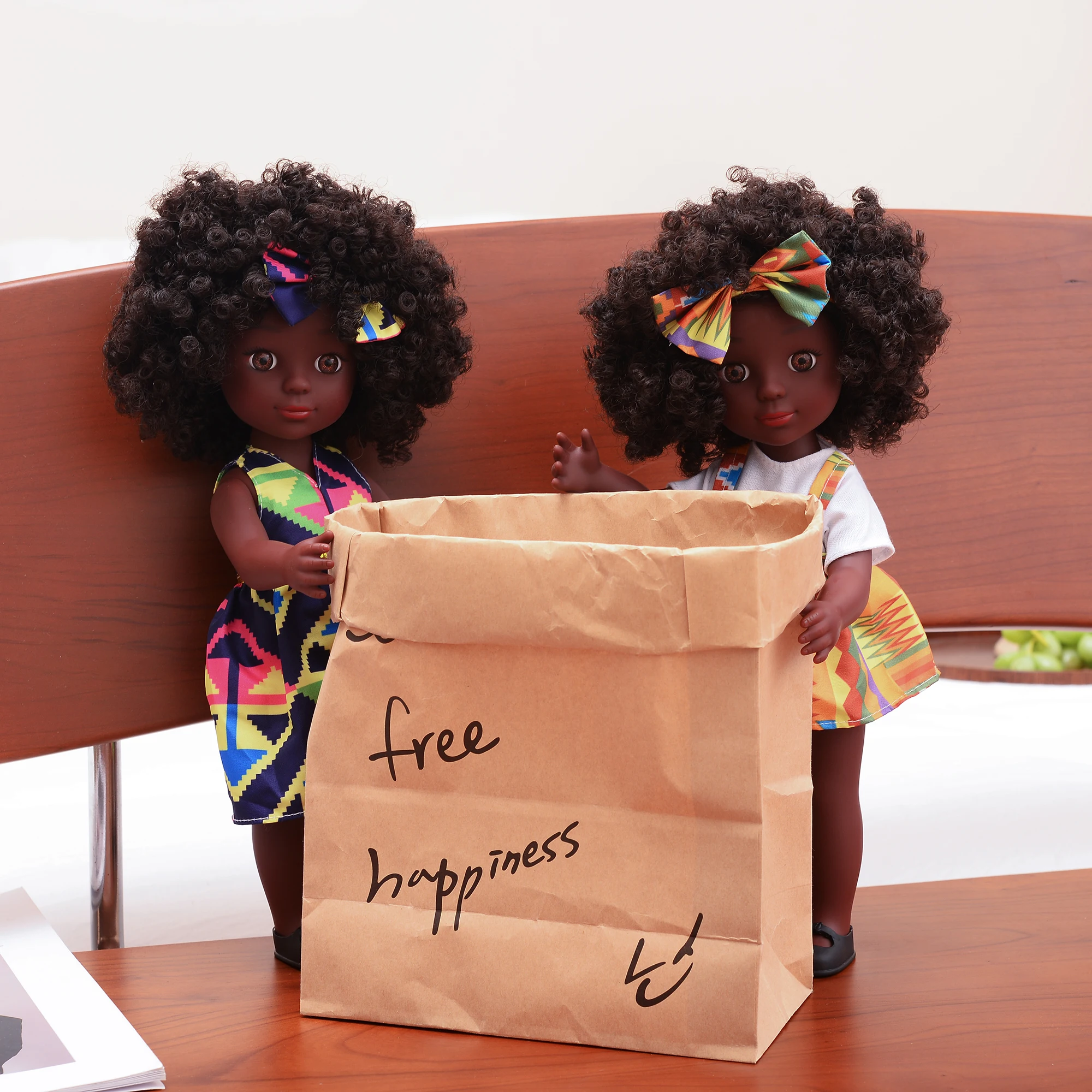 One Piece 14 Inch American African Black Doll with Curly Hair - Perfect Gift for Girls on Birthday - Full Set Included 3