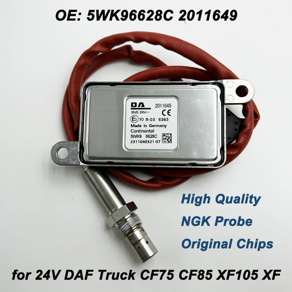 

2011649 5WK96628C High Quality Chips N-GK Probe Car 24V Nitrogen Nox Oxygen Sensor For DAF Truck CF75 CF85 XF105 1836060 1793379