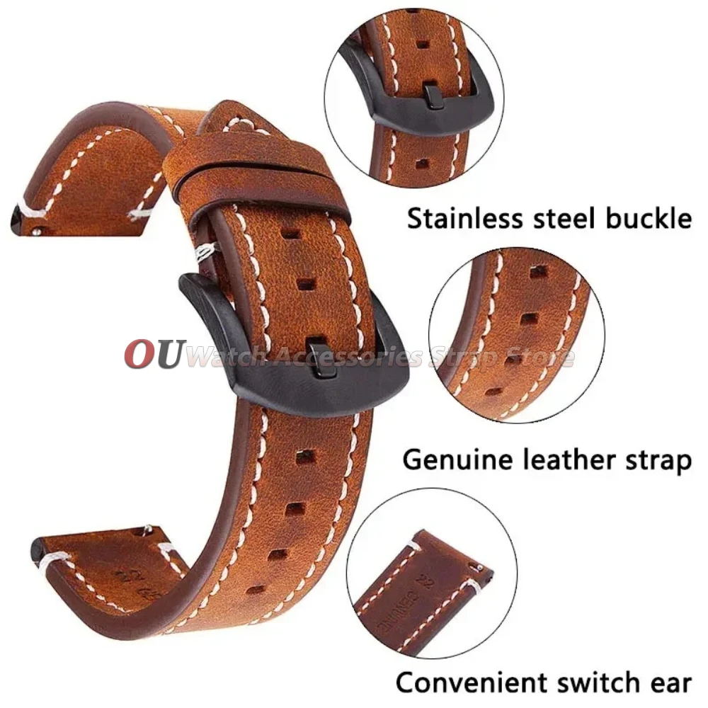 Vintage Leather Quick Release Watch Strap for Men & Women - Universal Accessory