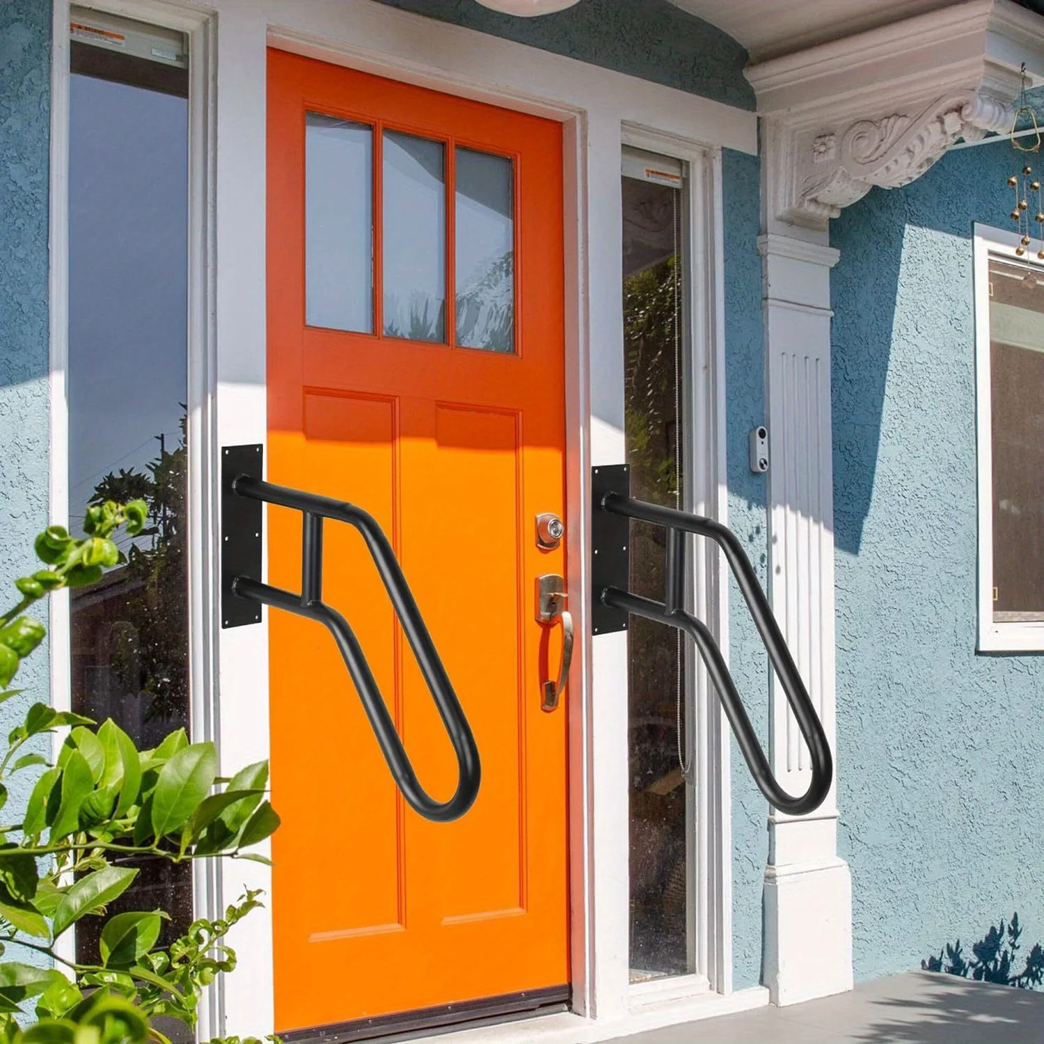Matte Black U-shaped Metal Outdoor Handrail