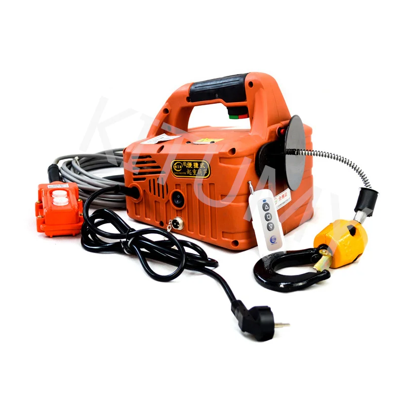 500KG 220V Load Portable Electric Winch Traction Hoist Manual/Remote Control/Wire Control Electric Hoist  Hoist Lifting Tool