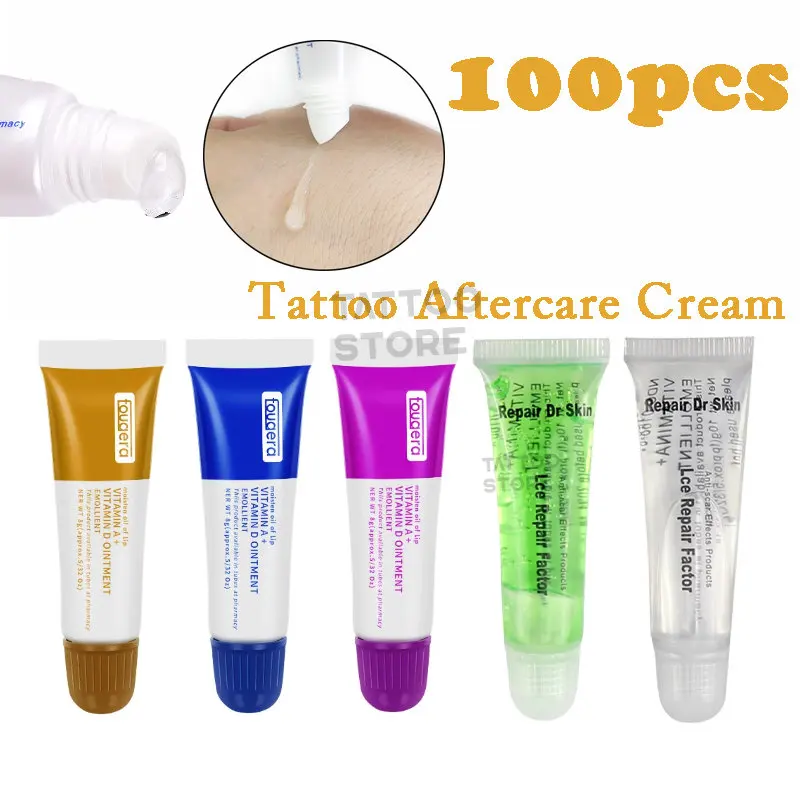 

100Pcs Tattoo Cream Aftercare Permanent Makeup Microblading Eyebrow Lips Fougera Vitamin Ointment A&D Anti Scar Tattoo Body Art