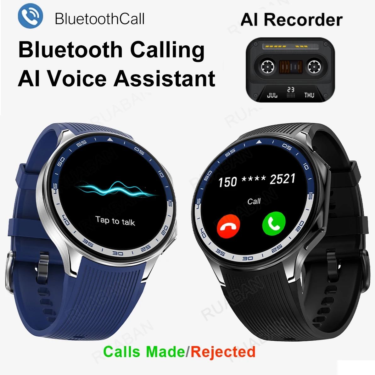 New Smart Watches MP4 Video 32GB Bluetooth call Compass NFC Smartwatch Men Sports Waterproof Bracelet For Oppo IOS Watch X