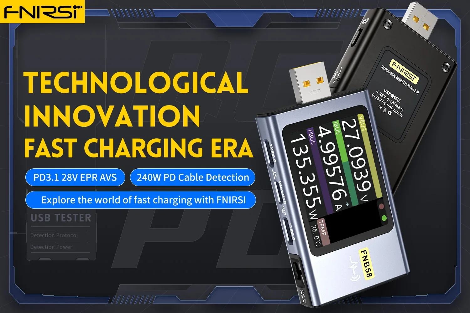 USB バッテリーテスター 電圧計 電流計 TYPE-C 急速充電検出トリガー 容量測定 リップル