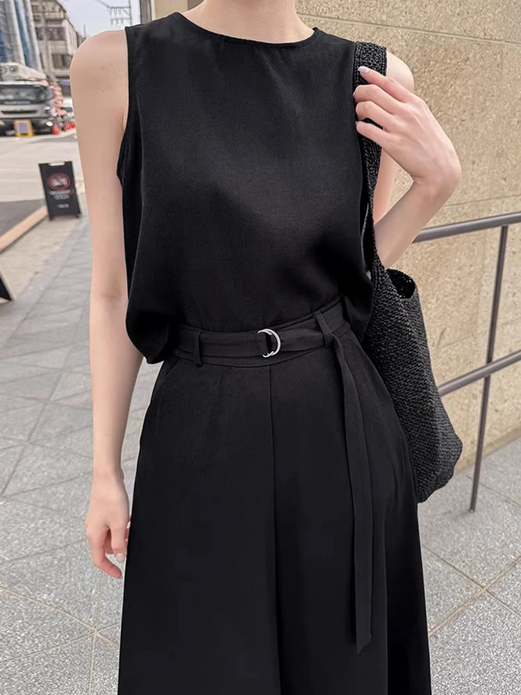 مجموعة من قطعتين عصرية لعام 2025 بدون أكمام بلون و...