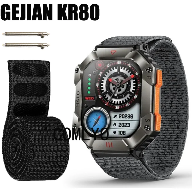 

Ремешок для смарт-часов GEJIAN KR80, нейлоновый ремешок с крючком