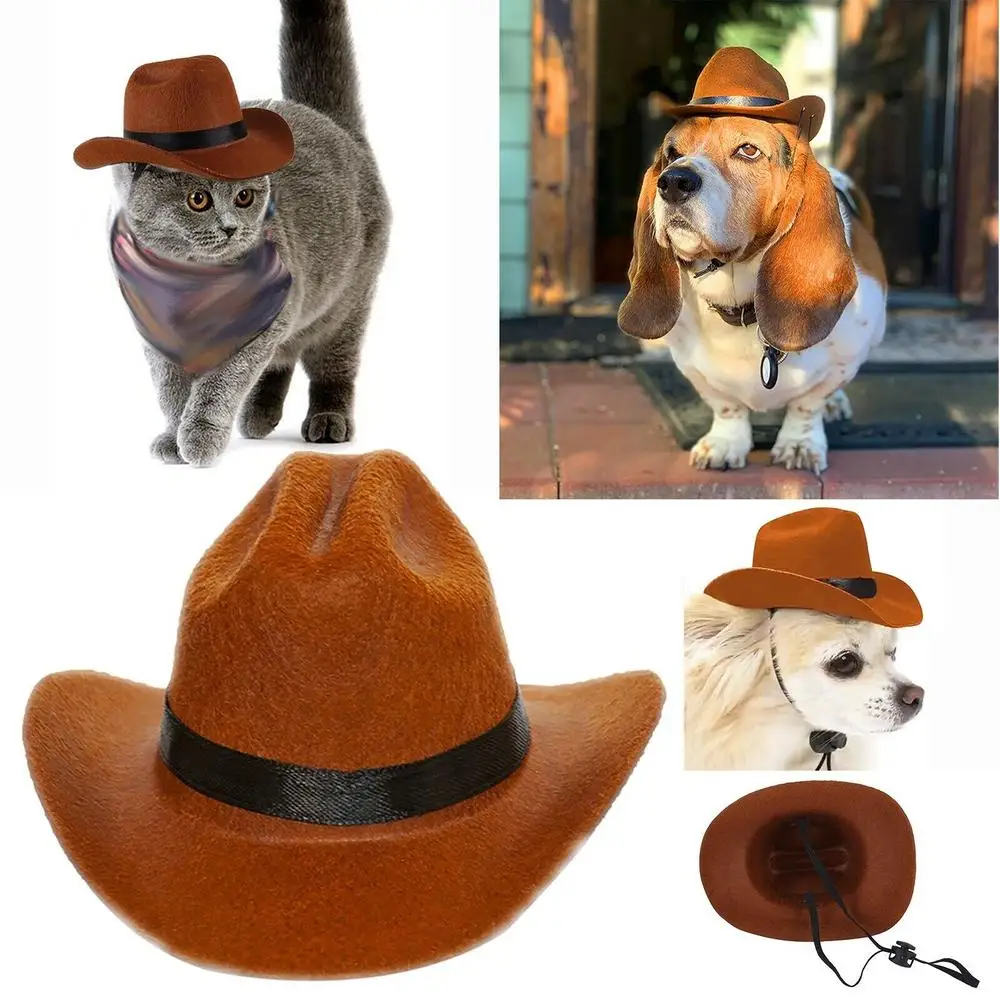 British Pet Dog Hat Star Cowboy Hat Pet Supplies Adjustable Dog Costume Top Hat Headwear Pet Hat Dogs Caps Pet Sun Hats for Cats