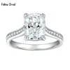 Follow Cloud 7x9mm Rectangle 3 Carat Moissanite Ring 925 Sterling Silver Moissanite Diamond Wedding Band for Women Wedding Party 1