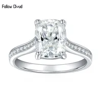 Follow Cloud 7x9mm Rectangle 3 Carat Moissanite Ring 925 Sterling Silver Moissanite Diamond Wedding Band for Women Wedding Party 1