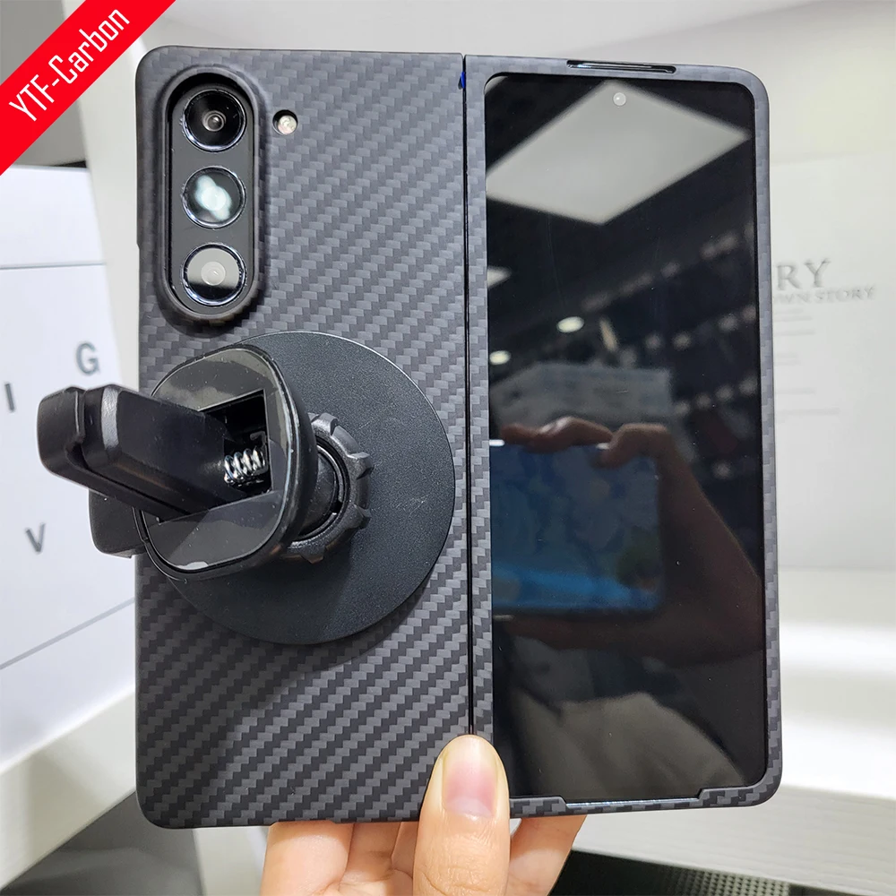 

YTF-чехол для телефона из углеродного волокна для Galaxy Z Fold 5, магнитный арамидное волокно, противоударный чехол для телефона Galaxy