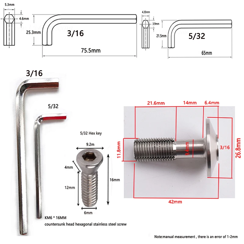 

2set NIKA Bow Screw Archery ILF Limb Recurve bow screw stainless steel ILF Limb interface universal screw