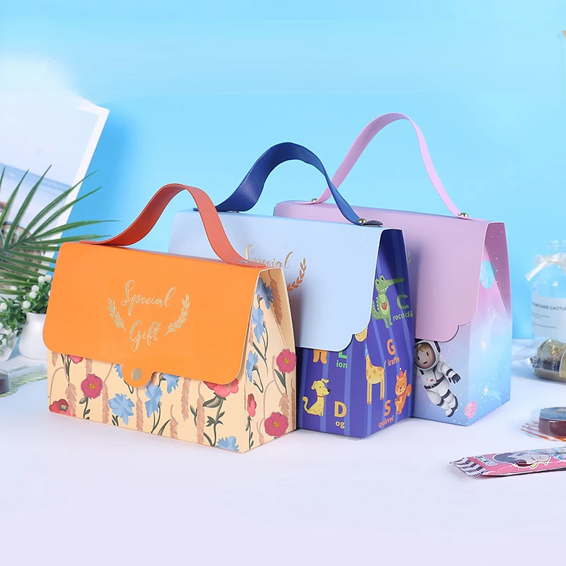 

10pcs Paper Bag for Gift Box with Handles Shipping Package Candy Cookie Gift Packaging Bag Wedding Birthday Shower Party Favor