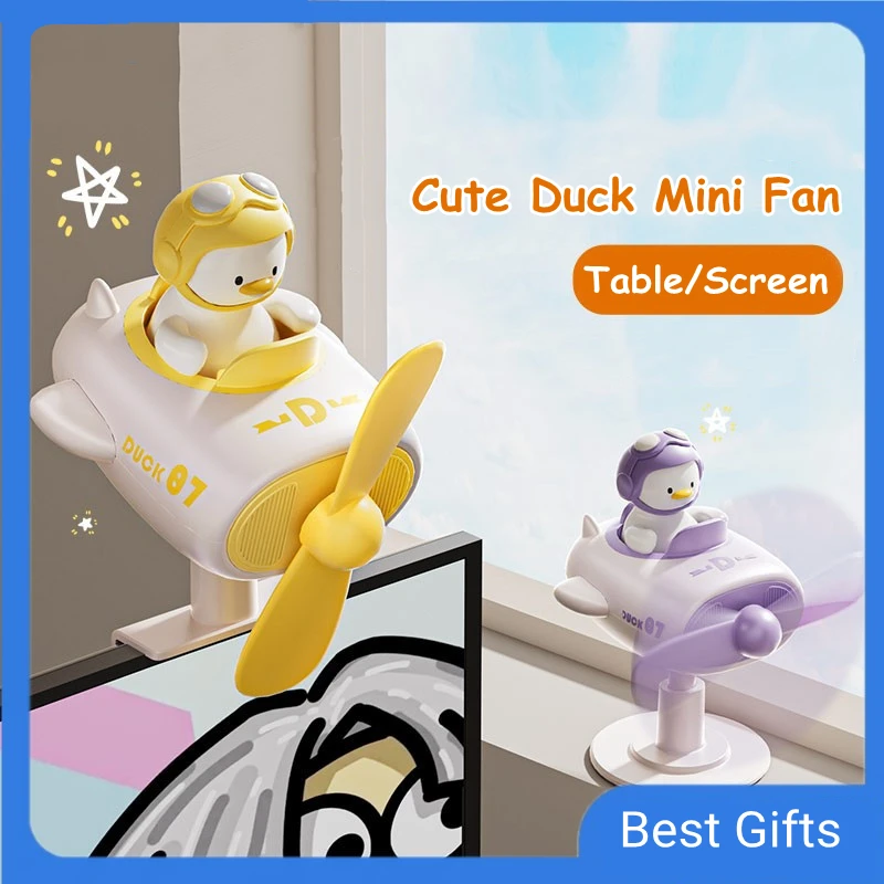 Mini Cute Duck Fan Computer Screen USB Air Cooling Clip Fan Home Appliances Flexible Silent Desktop Decorative Ventilator Fans trinovisuals 150inch high class flexible grey home use electrical floor rising screen