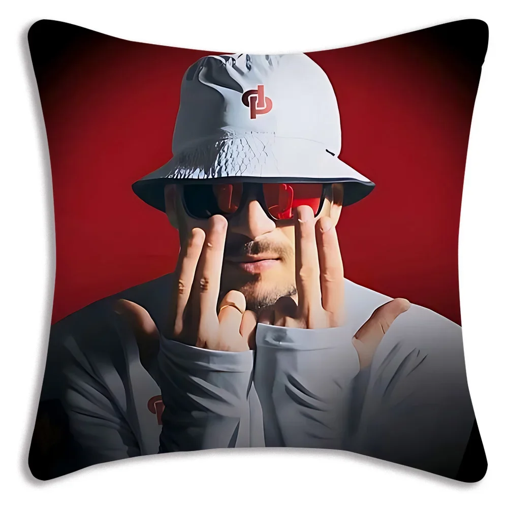 Rapper JuL C'est Pas Des Lol Pillow Covers Cartoon Sofa Decorative Home Double-sided Printing Short Plush Cute Cushion Cover