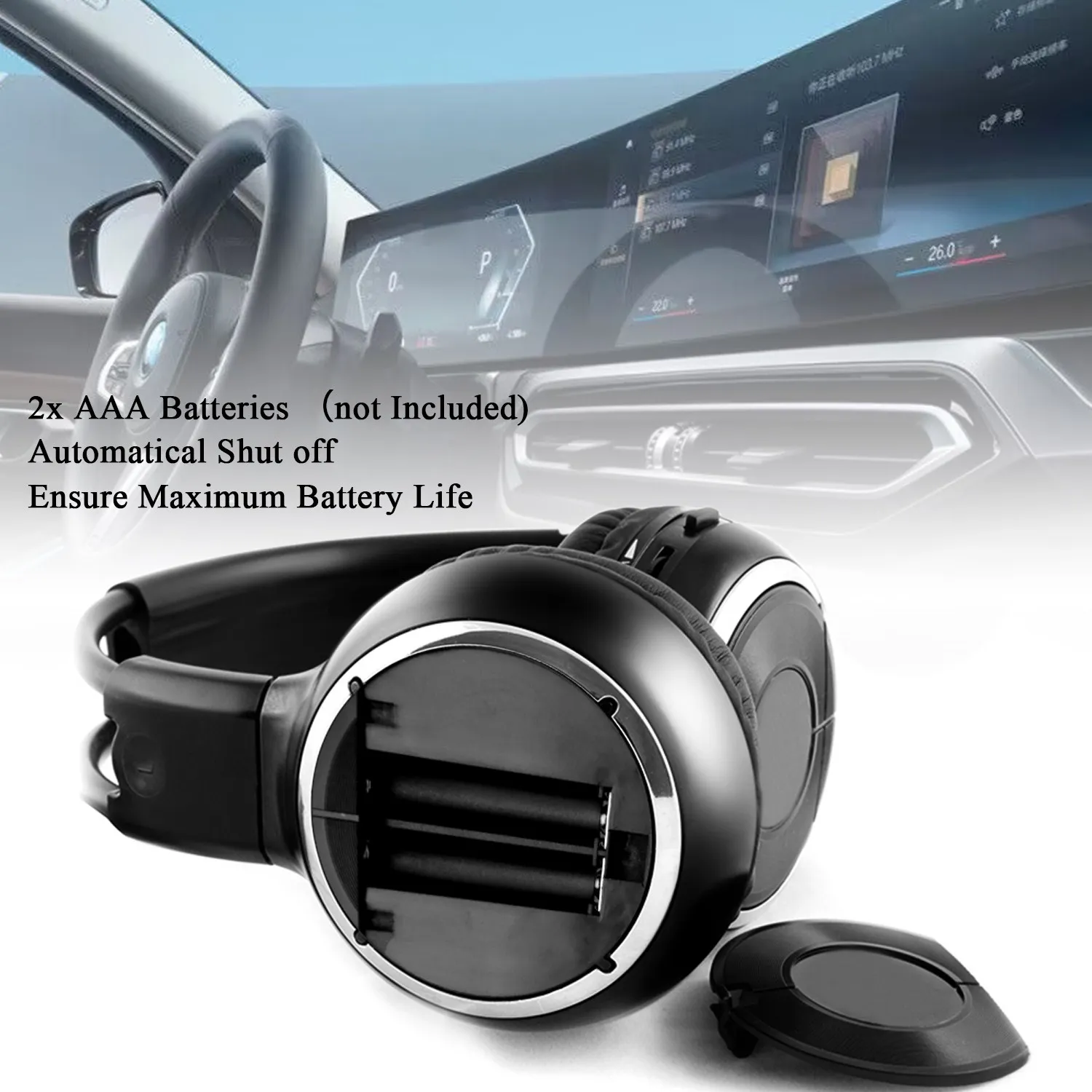 Wireless Headset Infrared Stereo Headset IR Headphone for Roof Dvd or Headrest Dvd Player Two Channels for Car and TV