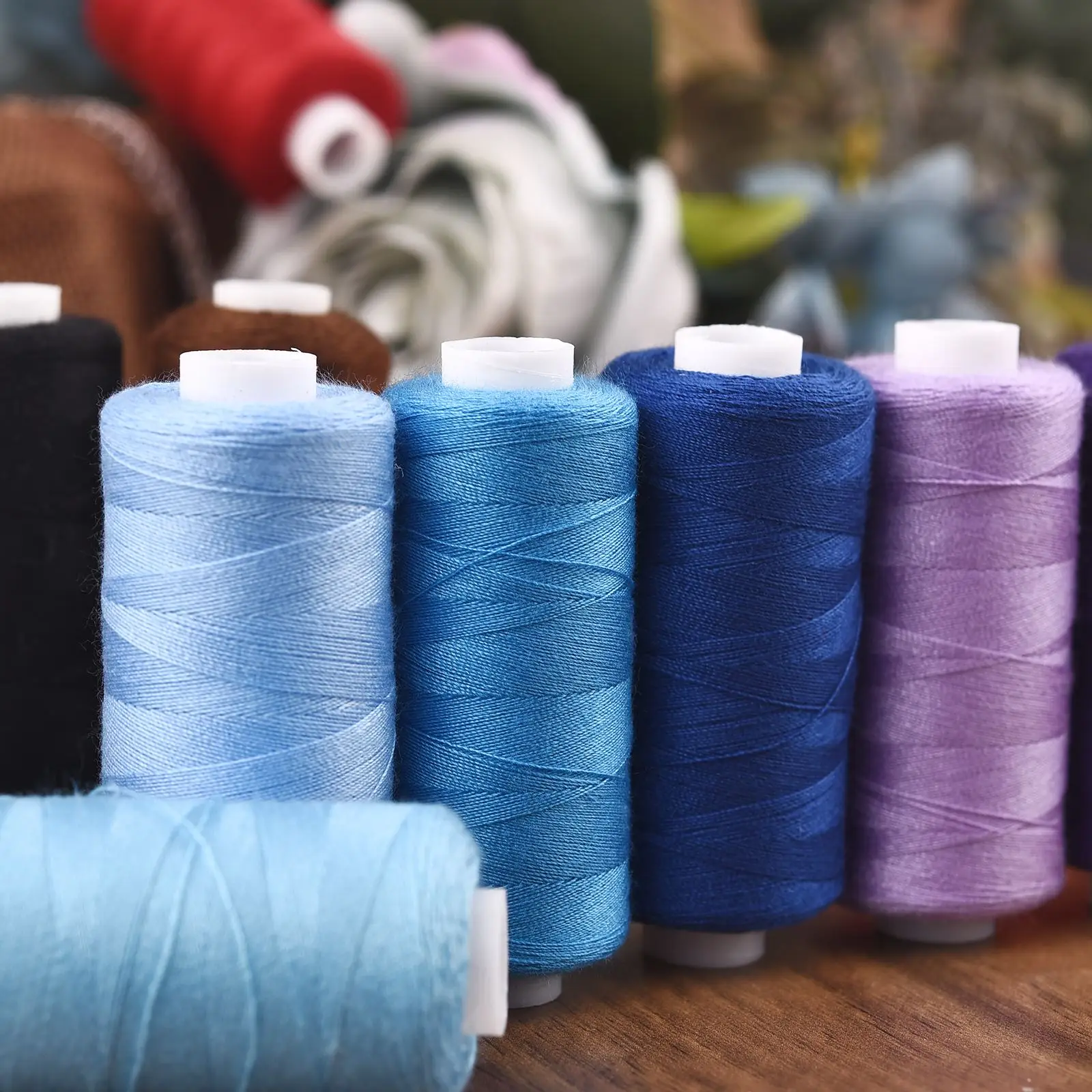 6 Colors/Set Yarn Sewing Thread Roll Machine Hand Embroidery 400 Yard Each Spool Full Polyester Durable For Home Sewing Kit