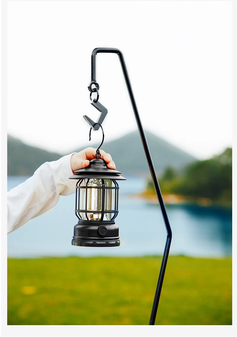 This retro lantern is a must-have for camping and exploring! It's rechargeable, multi-functional, and has an eye-catching design - perfect for making a statement. Enjoy safe and cool illumination any time, anywhere.