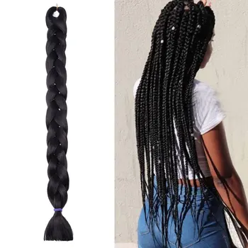 Snoilite Synthetic Jumbo Braiding Hair Extension 41Inch Long Hair Braids for DIY Box Twist Hair 165g/pcs Women Braiding Ponytail 1